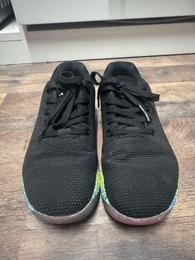 NOBULL Black Knit Trainer with colorful Sole